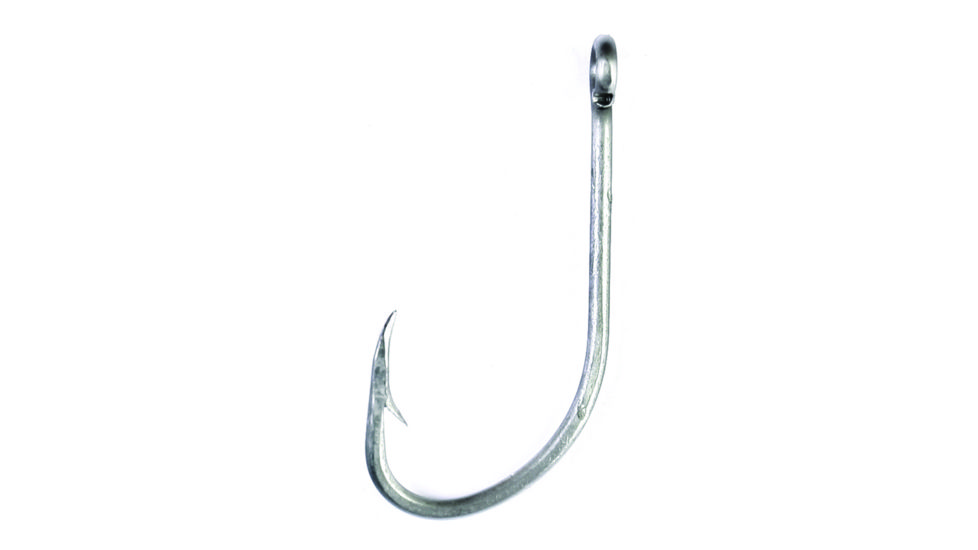 Eagle Claw Plain Shank Hook,Offset,Ringed Eye,Stainless Steel,100-Box Hooks 090SS-3/0