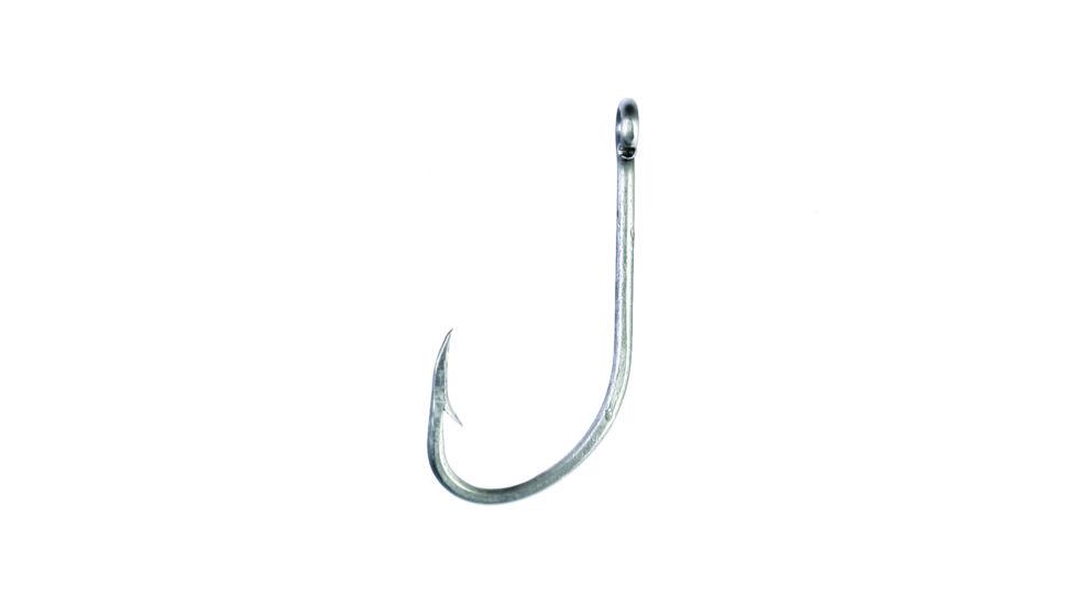 Eagle Claw Plain Shank Hook,Offset,Ringed Eye,Stainless Steel,50-Box Hooks 090SSF-2/0