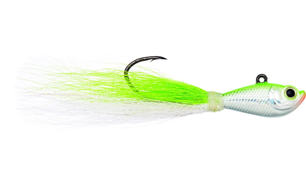 Eagle Claw Trokar Pro-V Bend Bucktail Jig, 1 oz, 5/0 Hook Chartreuse, TKBJ1C-5/0