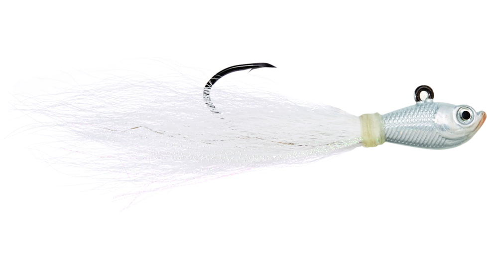 Eagle Claw Trokar Pro-V Bend Bucktail Jig, 3/4 oz, 3/0 Hook White, TKBJ34W-3/0