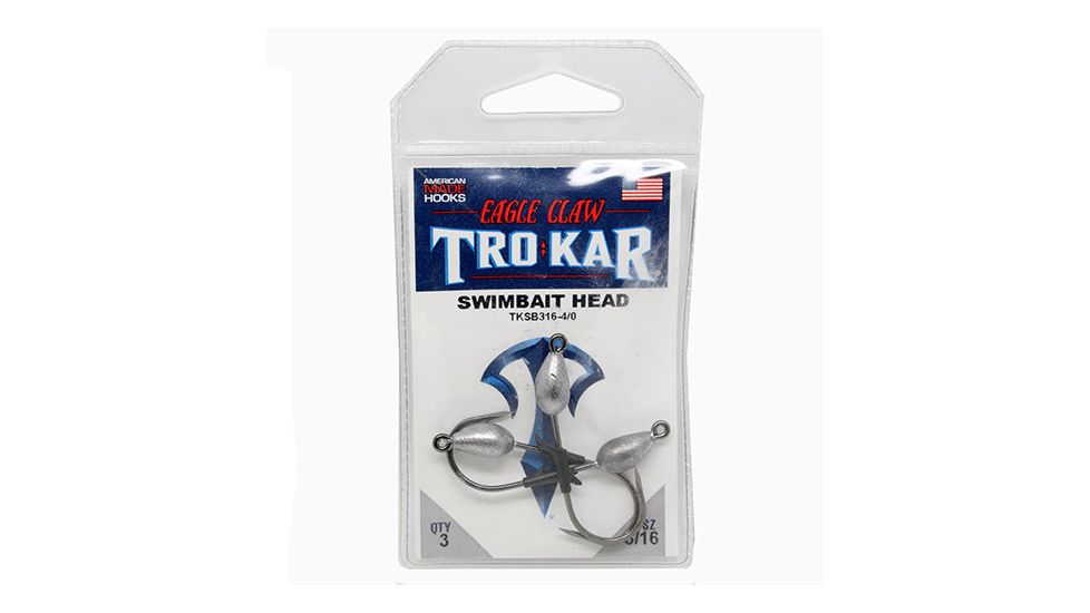 Eagle Claw TroKar Swimbait Head, 3/16oz, Lead TKSB316-4/0