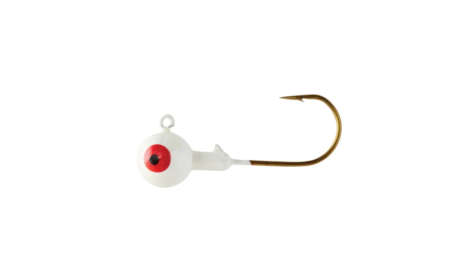 Eagle Claw WBH12-1 Ball Head Jig 1/2 OZ, White, Bronze Hook 5 jigs per retail, WBH12-1