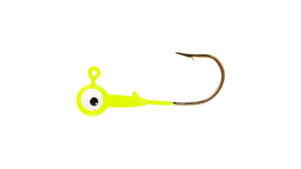 Eagle Claw WBH12-3 Ball Head Jig 1/2 OZ, CHARTREUSE, Bronze Hook 5 jigs per retail, WBH12-3
