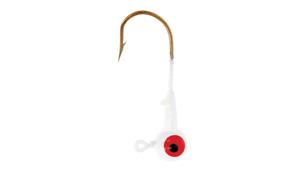 Eagle Claw WBH34-1 Ball Head Jig 3/4 OZ, White, Bronze Hook 4 jigs per retail, WBH34-1