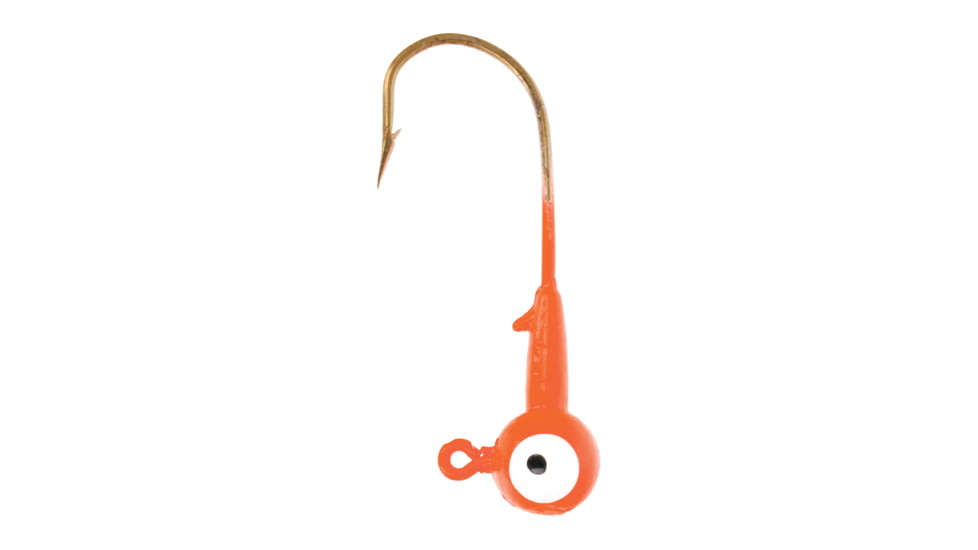 Eagle Claw WBH34-10 Ball Head Jig 3/4 OZ, Orange, Bronze Hook 4 jigs per retail, WBH34-10