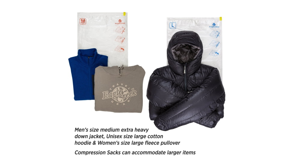 Eagle Creek Pack-It Compression Sac Set, Medium/Large, Clear, Medium/Large, EC040304000