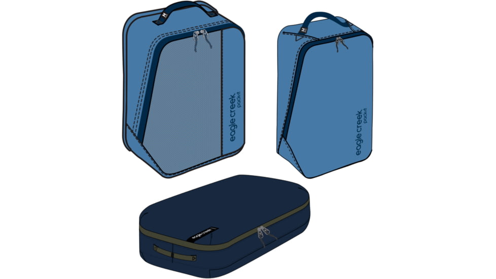 Eagle Creek Pack-It Cube Mixed Set, Rush Blue/Blue Dawn, Medium, EC050409425
