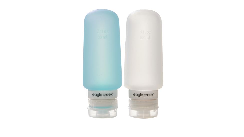 Eagle Creek Silicone Bottles 3 Oz-Clear/Aqua