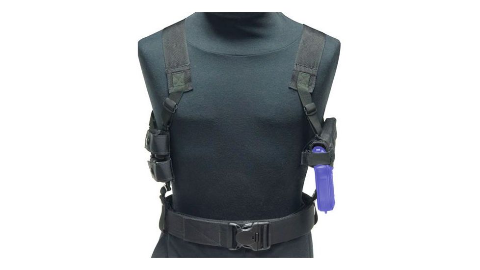 Eagle Industries Tanker Right Hand Shoulder Holster &amp; Mag Pouch, Black - Browning HiPower .45