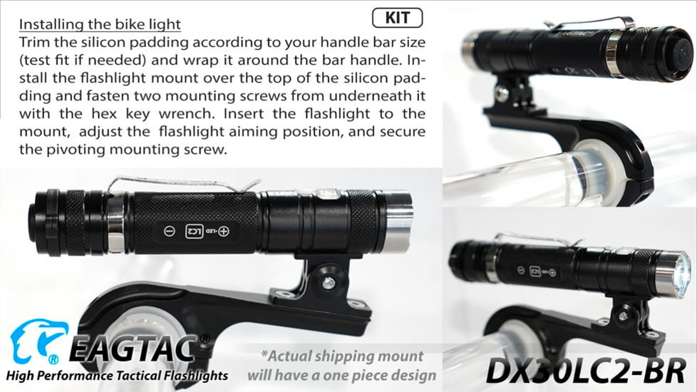EAGTAC DX30LC2-BR Rechargeable Flashlight, XP-L HI V2 NW LED, 1084lm, Black, DX30LC2BR-XPLHINW-BASE