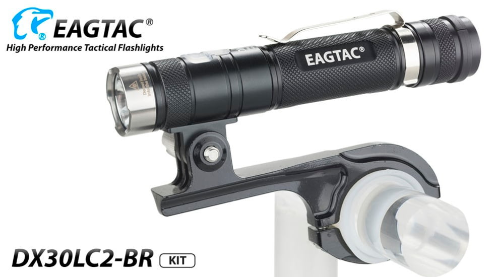EAGTAC DX30LC2-BR Rechargeable Flashlight, XP-L HI V2 NW LED, 1084lm, Black, DX30LC2BR-XPLHINW-BASE