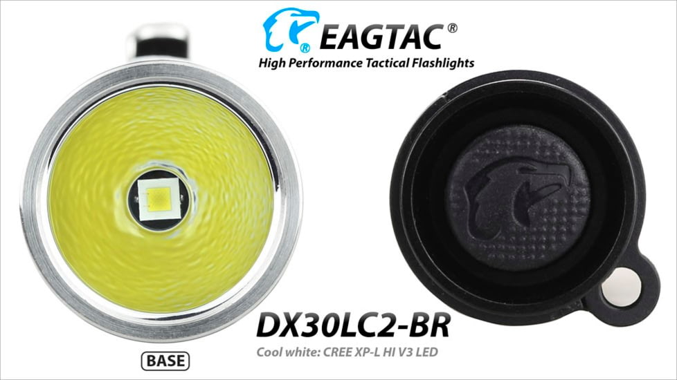 EAGTAC DX30LC2-BR Rechargeable Flashlight, XP-L HI V2 NW LED, 1084lm, Black, DX30LC2BR-XPLHINW-BASE