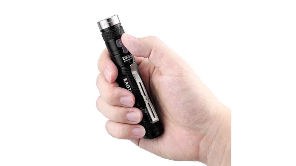 EAGTAC DX30LC2-R Rechargeable Flashlight, XP-L HI V2 NW LED, 1084lm, Black, DX30LC2R-XPLHI-BASE-NW