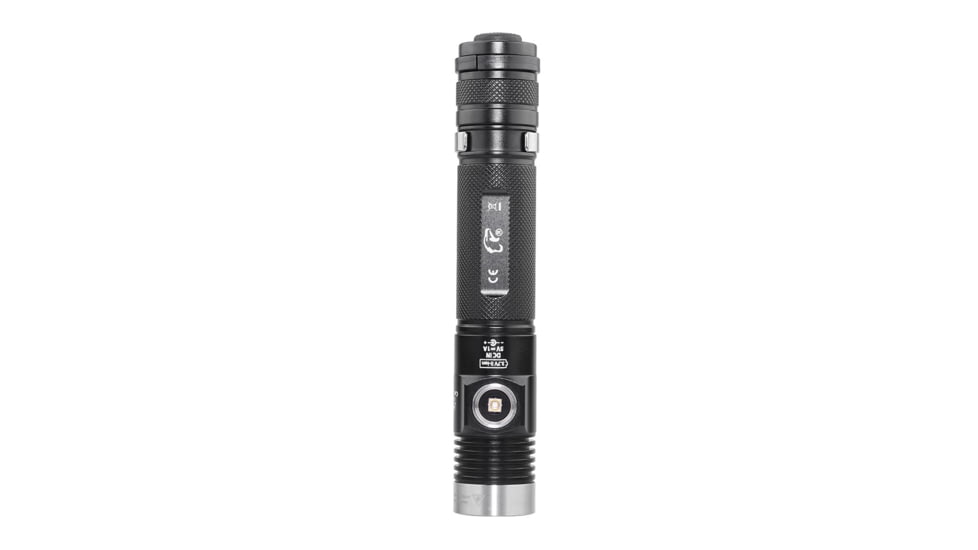 EAGTAC DX30LC2-SR Side-LED Rechargeable Flashlight, Spot XP-L HI V2 NW w/ Flood Nichia 219B CRI92 5700K LED, 1080lm/390lm, Black, DX30LC2SR-XPLHINW-SIDE219B-BASE