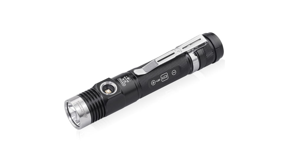EAGTAC DX30LC2-SR Side-LED Rechargeable Flashlight, Spot XP-L HI V2 NW w/ Flood Nichia 219B CRI92 5700K LED, 1080lm/390lm, Black, DX30LC2SR-XPLHINW-SIDE219B-BASE