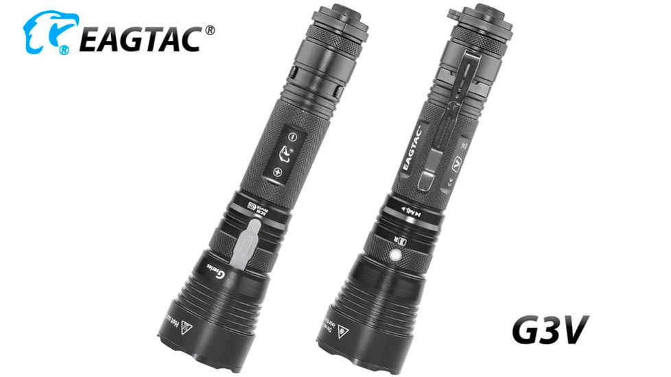 EAGTAC G3V XHP70.2 Flashlight, 21700 5000mAh li-ion, NW LED, 2990 Lumen, Black, G3V-XHP702-NW