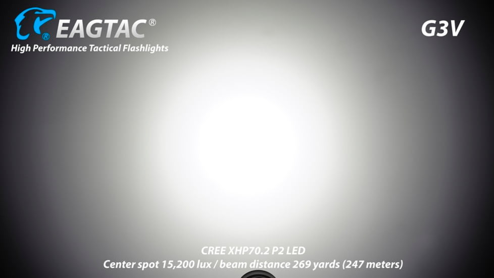 EAGTAC G3V XHP70.2 Flashlight, 21700 5000mAh li-ion, NW LED, 2990 Lumen, Black, G3V-XHP702-NW