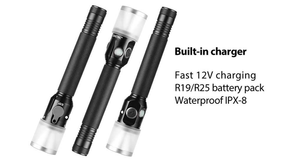 Eagtac GX30L2-DR Flashlight, XPL HI CW w/ LEDarray LED, 1700lm w/ 820lm, Black, GX30L2R-Diffuser-XPLHI-CW