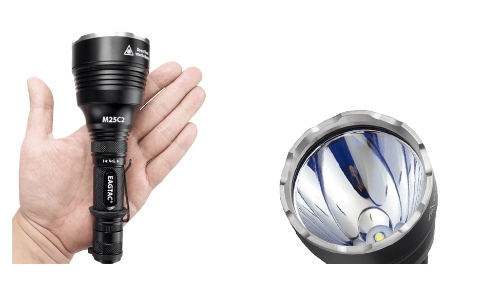 EAGTAC M25C2 Flashlight, XM-L2 CW U2 LED, 1180lm, Black, M25C2-XML2-BASE-CW