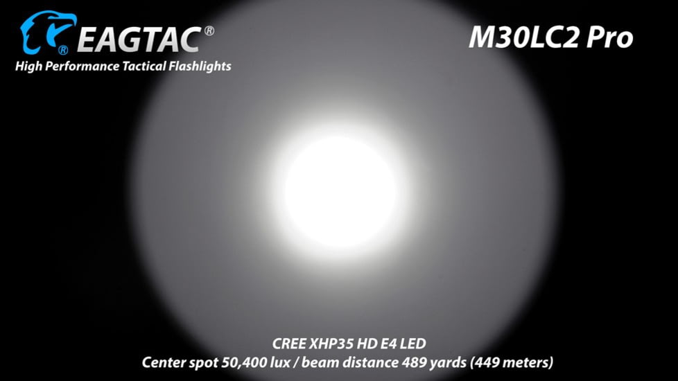 EAGTAC M30LC2 Pro Flashlight, XHP35 HI CW LED, 1870lm, Black, M30LC2-XHP35-HI-PRO-CW