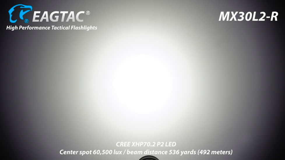 EAGTAC MX30L2R XHP70.2 Flashlight, 32650 13000mAh li-ion, NW LED, 4205 Lumen, Black, MX30L2R-XHP702-NW
