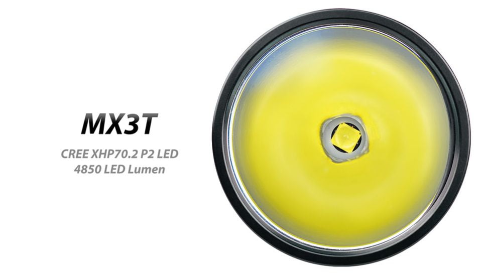 EAGTAC MX3T Flashlight, XHP70.2 CW LED, 4850lm, Black, MX3T-XHP702-REG-CW