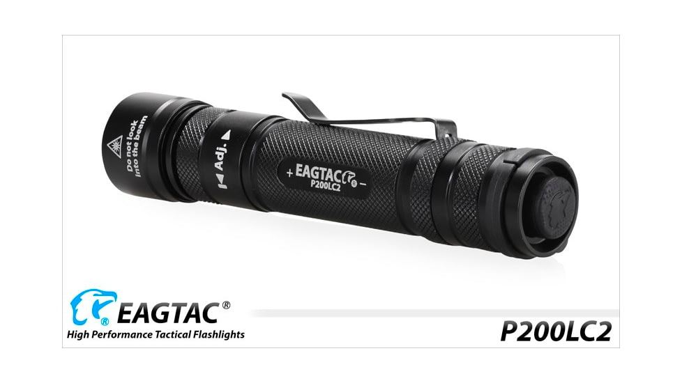 EAGTAC P200LC2 Flashlight, UV 365nm, 1000 mW, Black, 1000 mW, P200LC2-UV-365NM