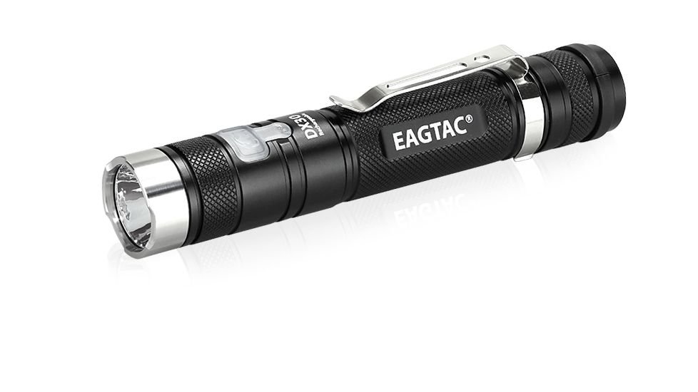 Eagtac Rechargeable DX30LC2-R XPL HI 1160 Lumens LED Flashlight, Black, Medium, DX30LC2RXPLHI