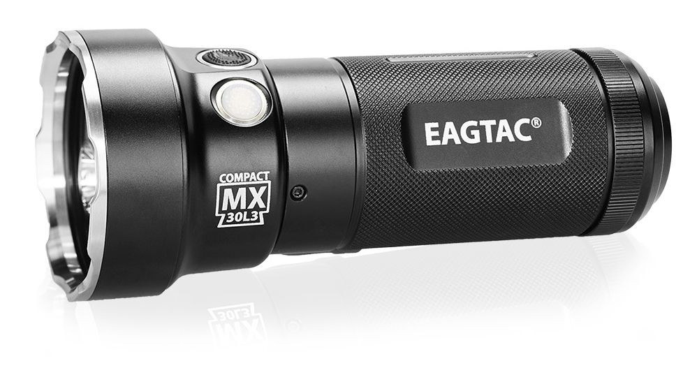 Eagtac Rechargeable MX30L3C-R 6XPL HD 6000 Lumens LED Flashlight, Black, Medium, 2887