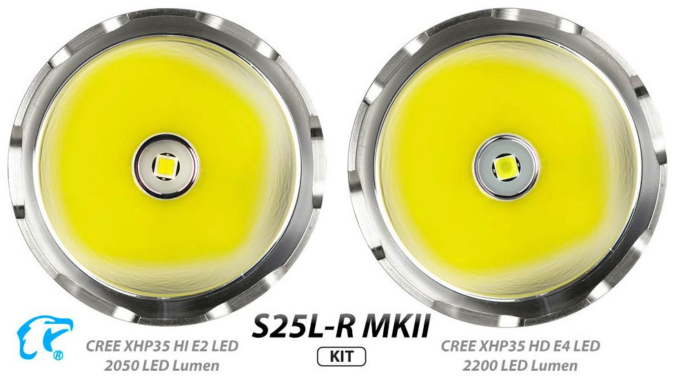 EAGTAC S25L-R Flashlight Kit, XHP35 HI CW LED, 1870lm, Black, Medium 4157