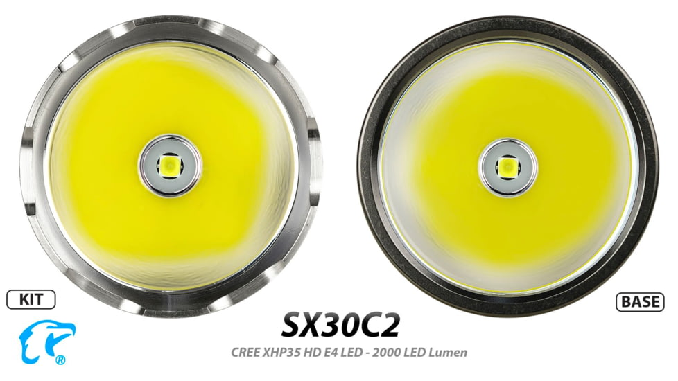 EAGTAC SX30C2 Base Flashlight, XHP35 HD CW LED, 2000lm, Black, SX30C2-XHP35-HD-BASE-CW