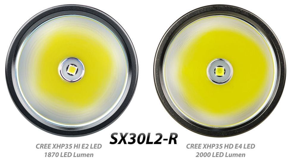 EAGTAC SX30L2-R Flashlight, XHP35 HD CW LED, 2000lm, Black, SX30L2R-XHP35-HD-REG-CW