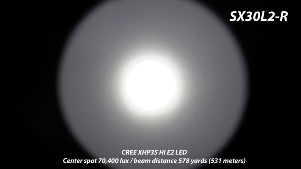 EAGTAC SX30L2-R Flashlight, XHP35 HD CW LED, 2000lm, Black, SX30L2R-XHP35-HD-REG-CW