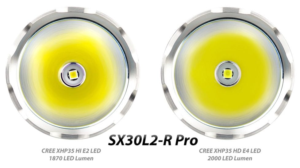 EAGTAC SX30L2-R Pro Flashlight, XHP35 HD CW LED, 2000lm, Black, SX30L2R-XHP35-HD-PRO-CW