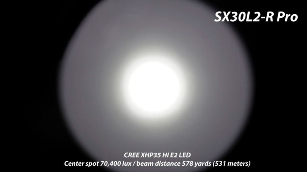 EAGTAC SX30L2-R Pro Flashlight, XHP35 HD CW LED, 2000lm, Black, SX30L2R-XHP35-HD-PRO-CW