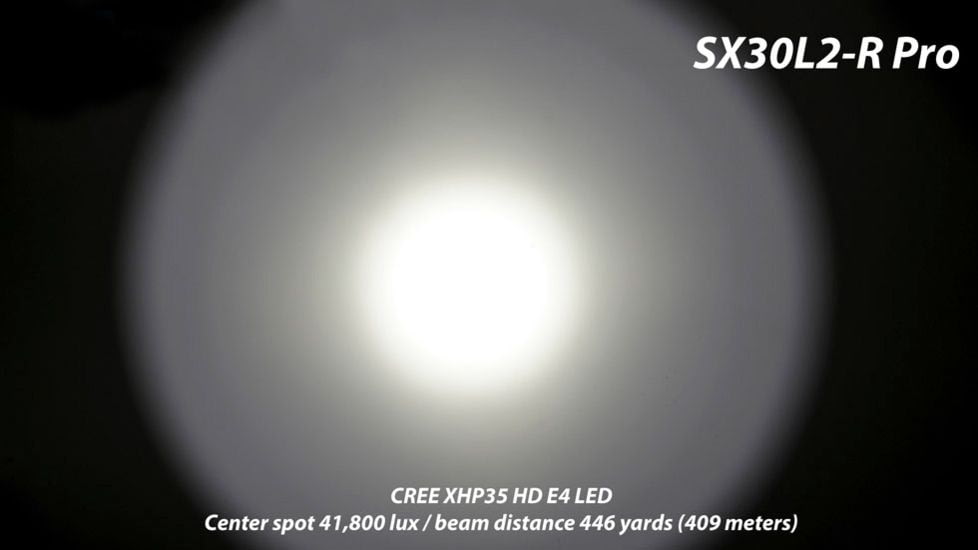 EAGTAC SX30L2-R Pro Flashlight, XHP35 HD CW LED, 2000lm, Black, SX30L2R-XHP35-HD-PRO-CW