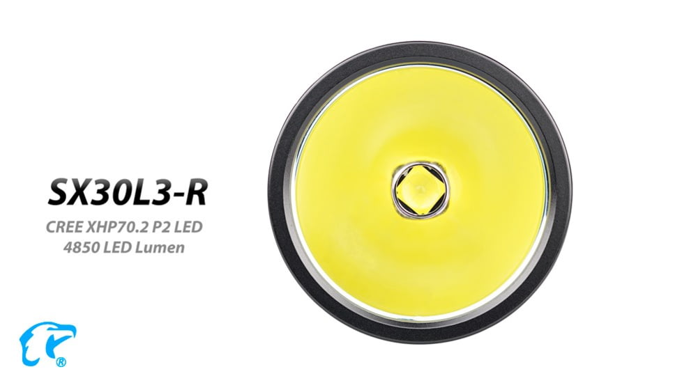 EAGTAC SX30L3-R Flashlight, XHP70.2 CW LED, 4850lm, Black, SX30L3R-XHP702-REG-CW