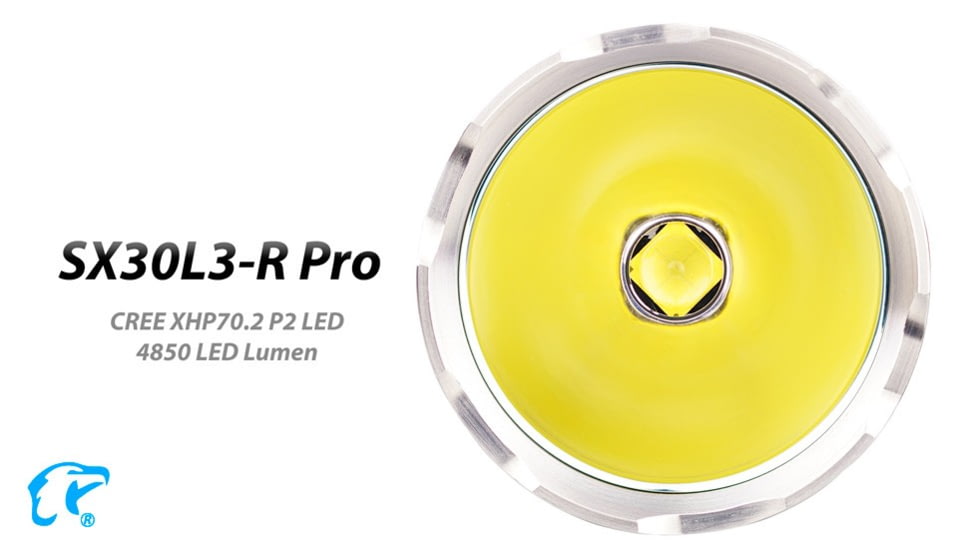 EAGTAC SX30L3-R Pro Flashlight, XHP70.2 CW LED, 4850lm, Black, SX30L3R-XHP702-PRO-CW