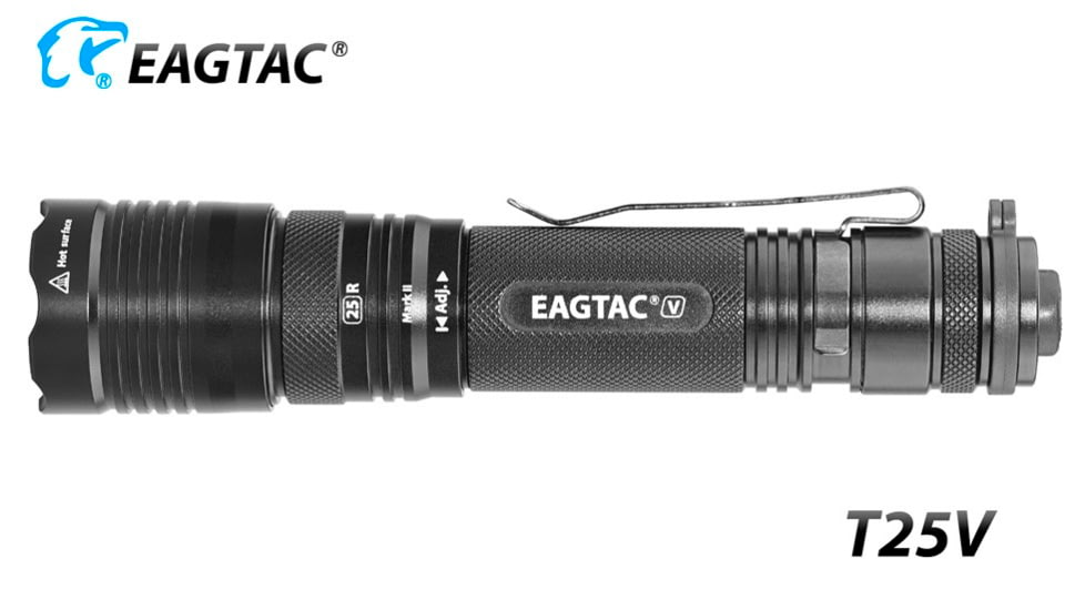 EAGTAC T25V XHP70.2 Flashlight, 21700 5000mAh li-ion, NW LED, 2990 Lumen, Black, T25V-XHP702-NW