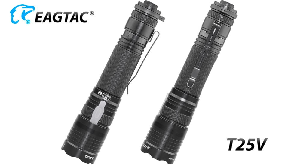 EAGTAC T25V XHP70.2 Flashlight, 21700 5000mAh li-ion, NW LED, 2990 Lumen, Black, T25V-XHP702-NW