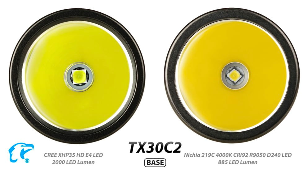 EAGTAC TX30C2 Base Flashlight, Nichia 219C CRI92 4000K LED, 885lm, Black, TX30C2-219C-BASE-NW