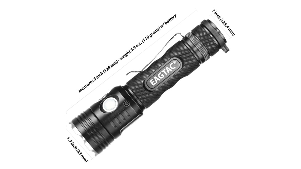 EAGTAC TX30C2 Base Flashlight, Nichia 219C CRI92 4000K LED, 885lm, Black, TX30C2-219C-BASE-NW