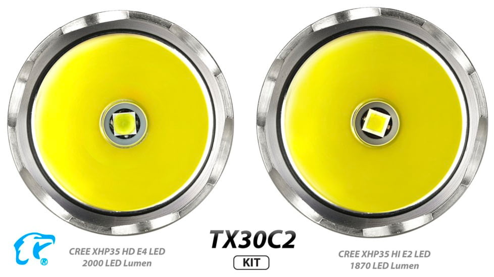 EAGTAC TX30C2 Base Flashlight, Nichia 219C CRI92 4000K LED, 885lm, Black, TX30C2-219C-BASE-NW