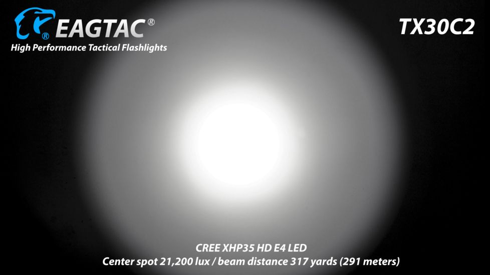 Eagtac TX30C2, XHP35 HD CW LED, 2000 lumens, Black, Flashlight Kit, 2939