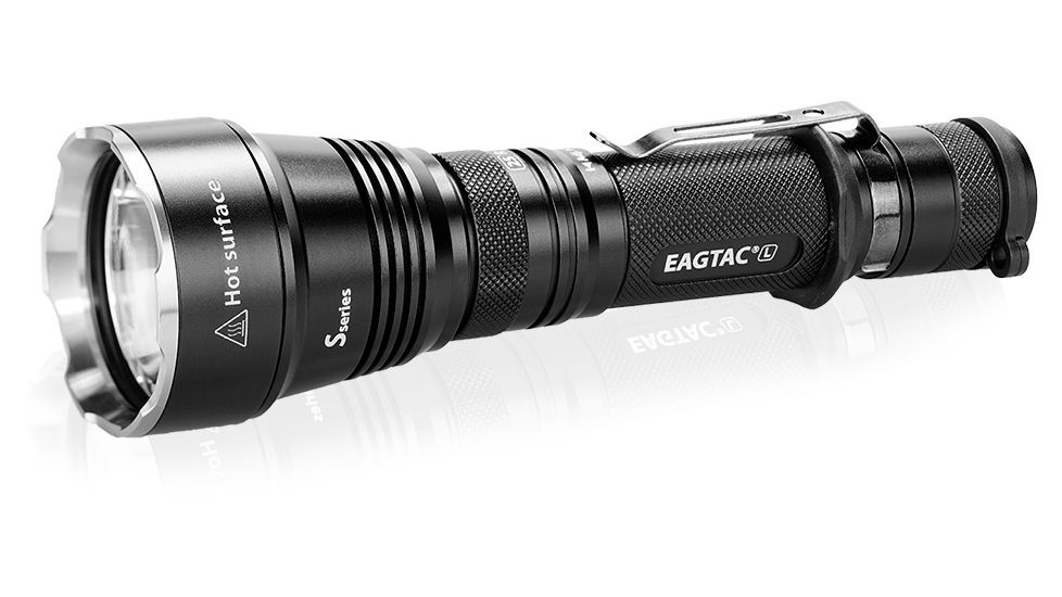 Eagtac USB Rechargeable S25LR XHP35 HI 385 Meter Tactical Flashlight KIT, Black, Medium, S25LRXHP35HIKIT