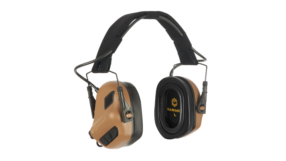 Earmor Electronic Ear Muffs w/ Gel Earpads &amp; AUX Input, 22dB, Coyote Brown, M31-CB PLUS