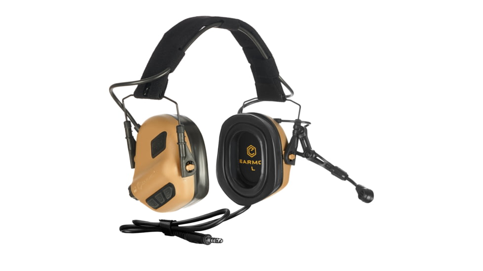 Earmor ElectronicHeadset Communication w/ Gel Earpads &amp; Nexus TP-120 Cable, 22dB, Coyote Brown, M32-CB PLUS