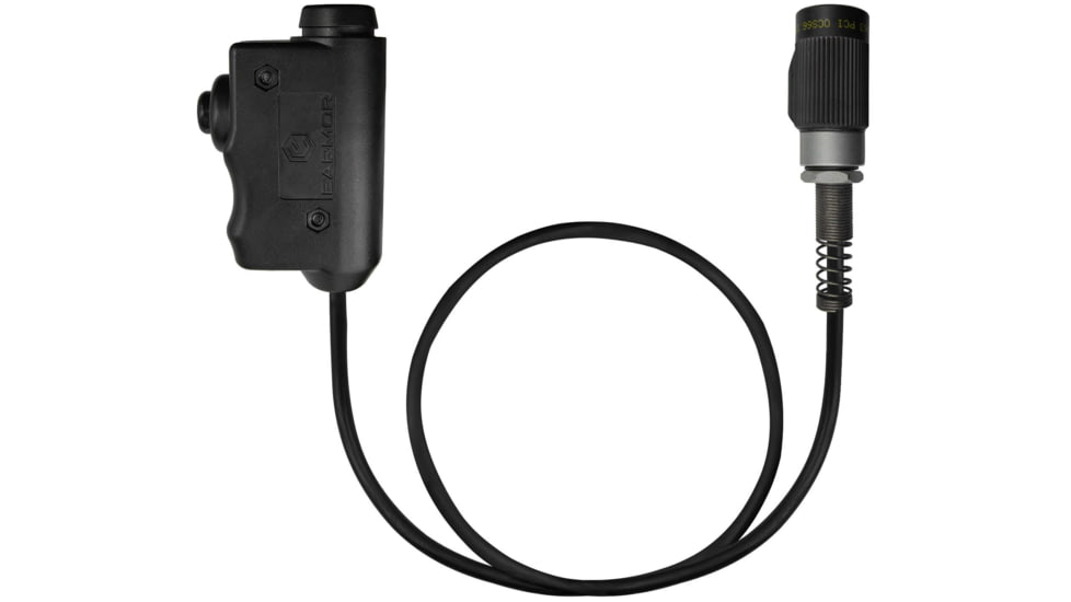 Earmor Tactical PTT for MIL PRC Radio Applications, Tactical Black, M51-MIL