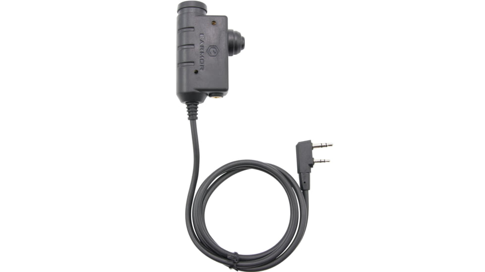 Earmor Tactical PTT Kenwood 2pin Radio Application, Black, M51-KEN