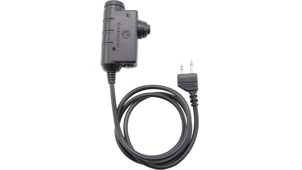 Earmor Tactical PTT Midland 2pin Radio Application, Black, M51-MID